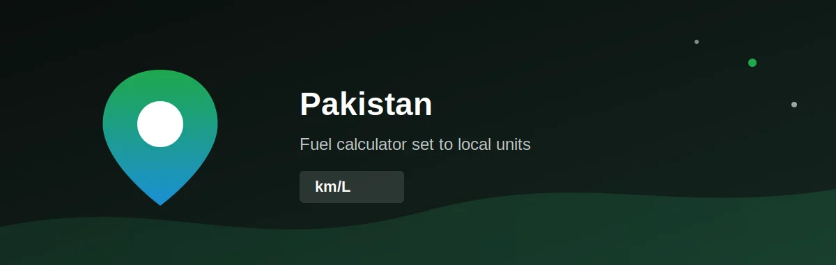 Pakistan fuel calculator — local units and currency