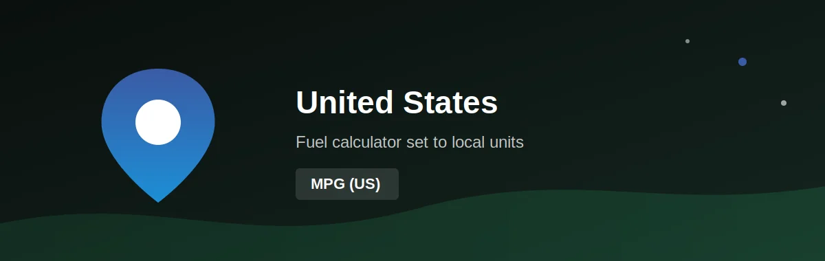 United States fuel calculator — local units and currency